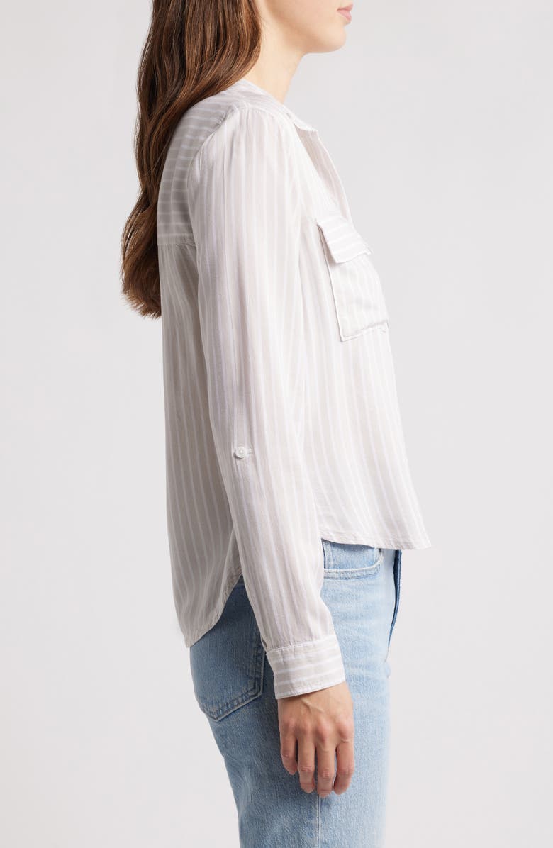 beachlunchlounge Fallon Crop Button-Up Shirt, Alternate, color, Brown Sugar