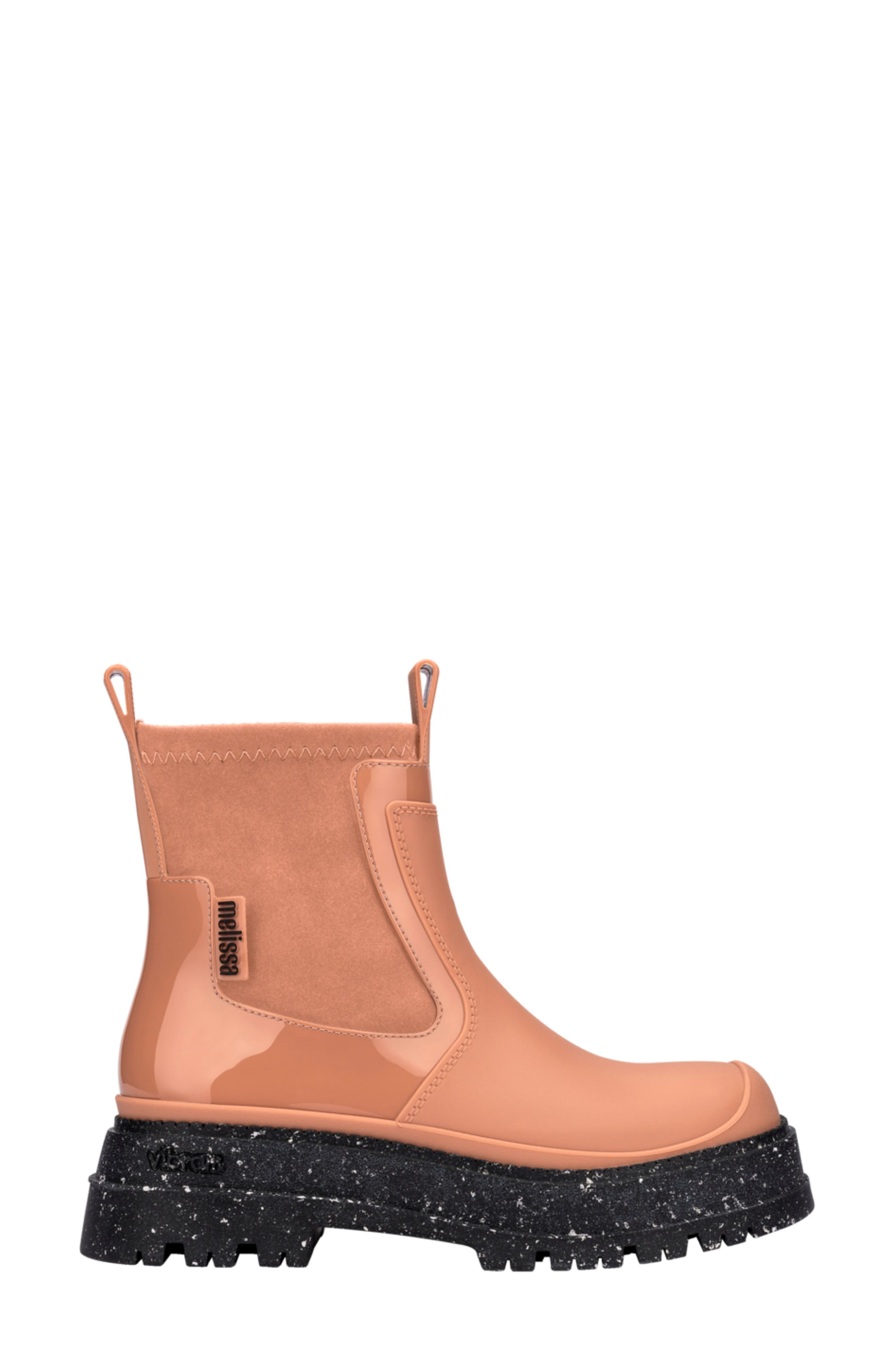 Melissa Drip Lug Sole Chelsea Boot, Alternate, color, Brown/ Black