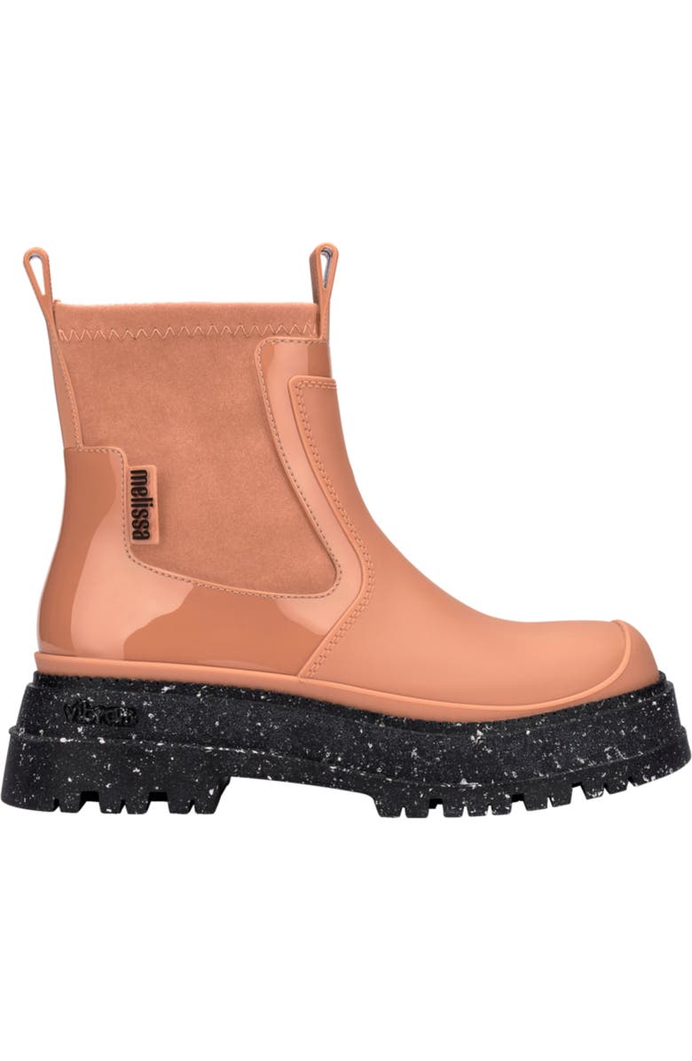 Melissa Drip Lug Sole Chelsea Boot, Alternate, color, Brown/ Black