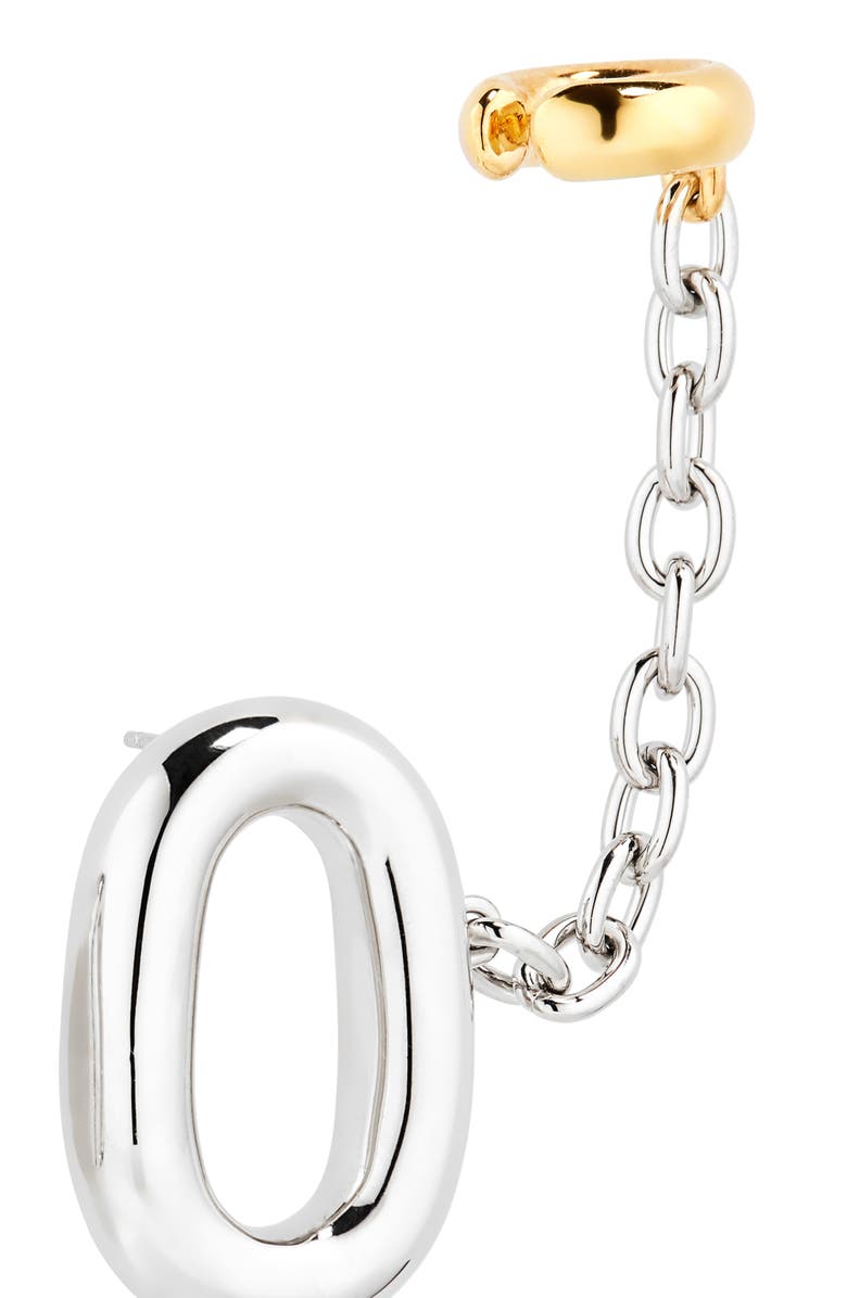 Rabanne XL Link Earrings With Attached Ear Cuff, Alternate, color, Silver / Gold