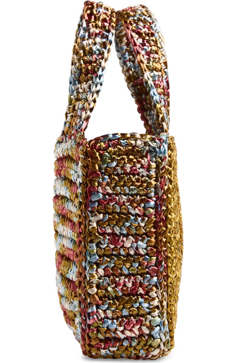 Valentino Garavani Small Viva Superstar Raffia Tote, Alternate, color, Brown Multi