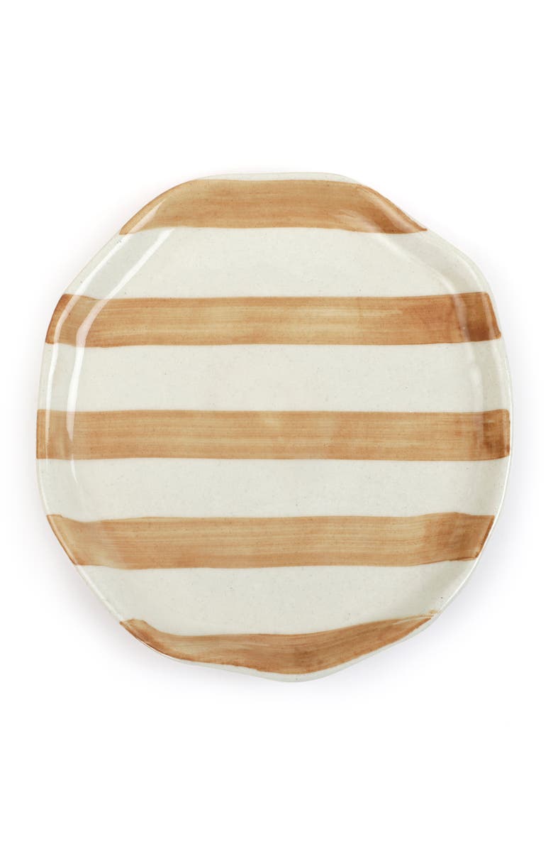 Casa Amarosa Stripe Plate, Main, color, Brown