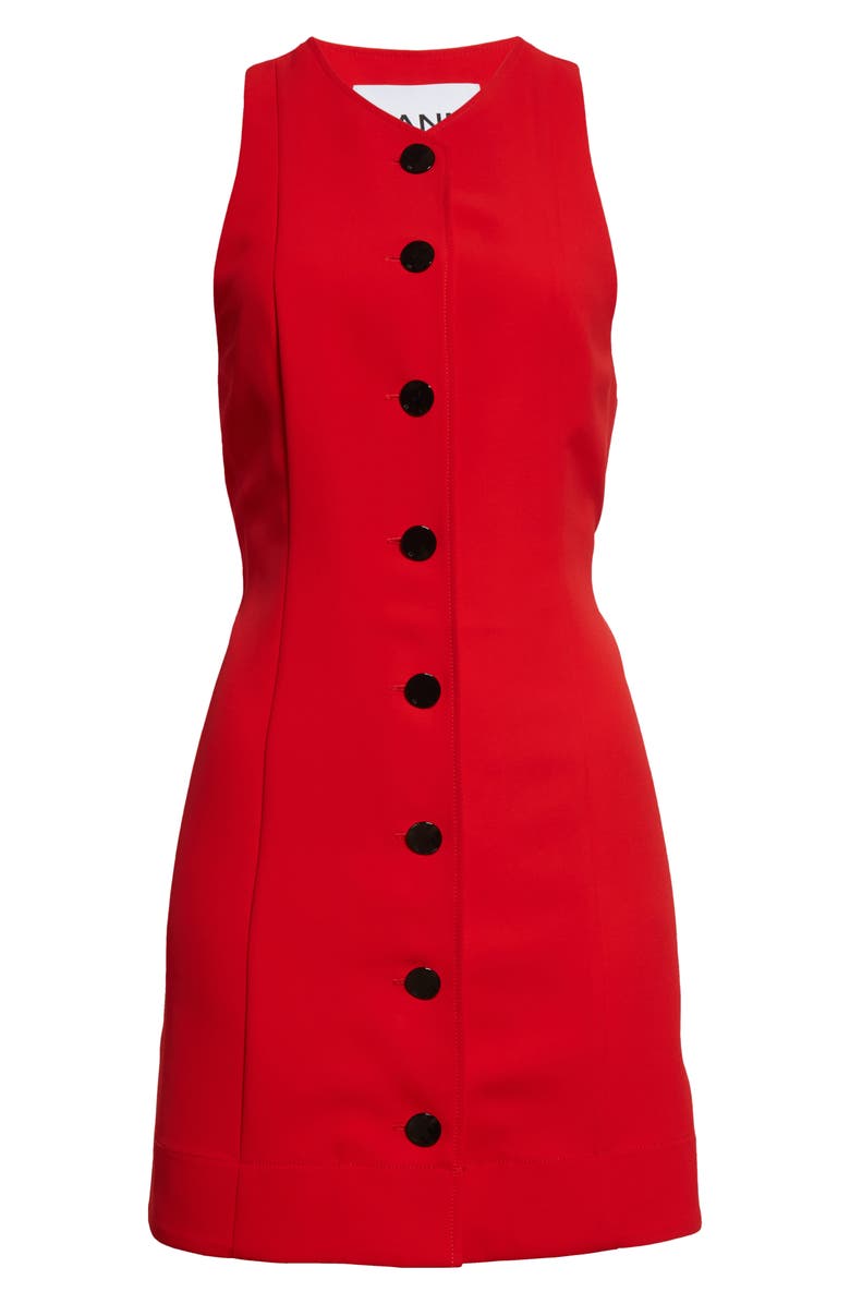 Ganni Twill Suiting Minidress, Alternate, color, Barbados Cherry