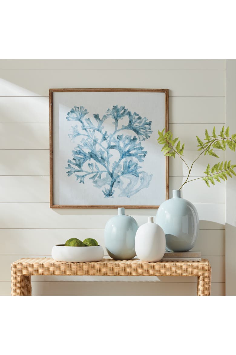 Translucent Coral Print - Blue Framed Art - Coastal Decor, Alternate, color, Blue