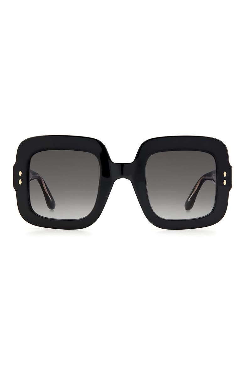 49mm Square Sunglasses, Main, color, BLACK / GREY SHADED