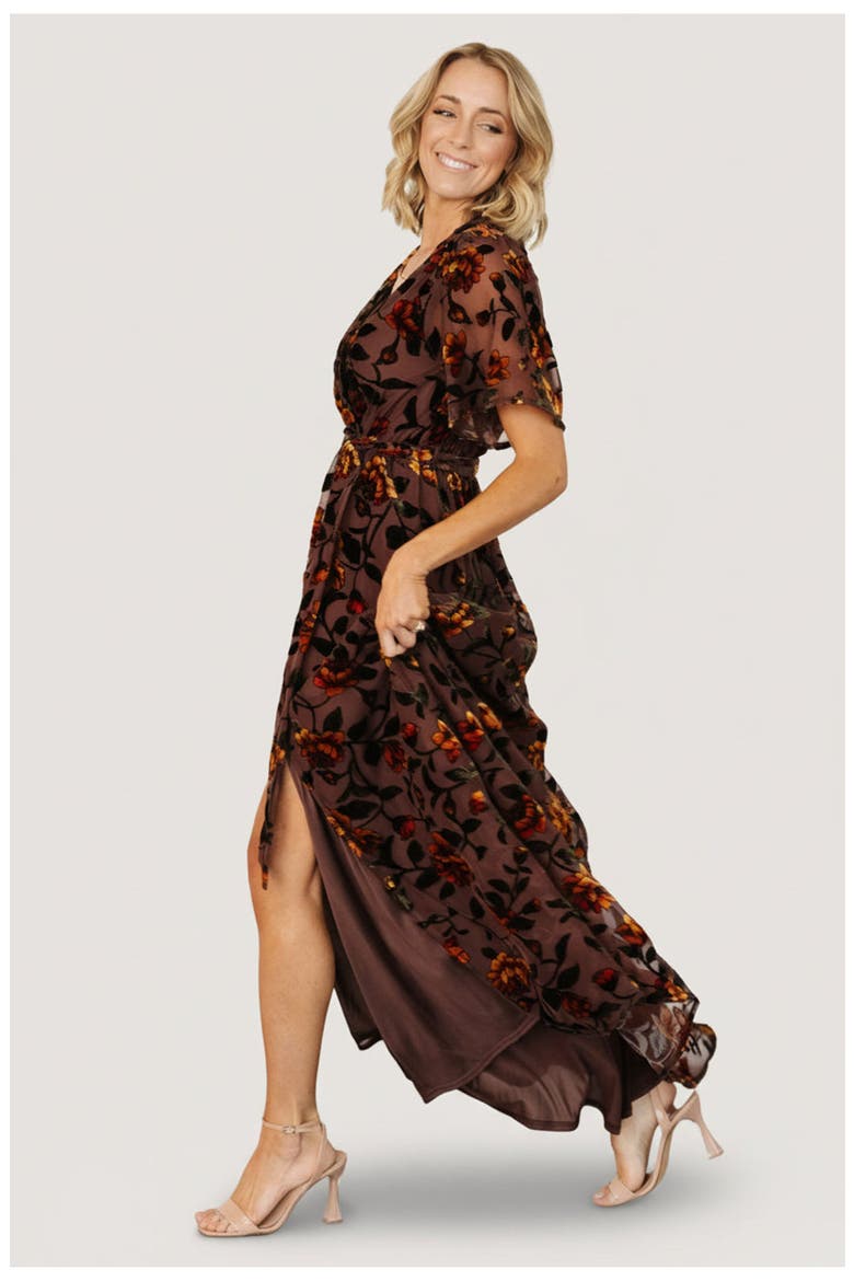 Uma Velvet Maxi Dress, Alternate, color, Clove + Amber Floral