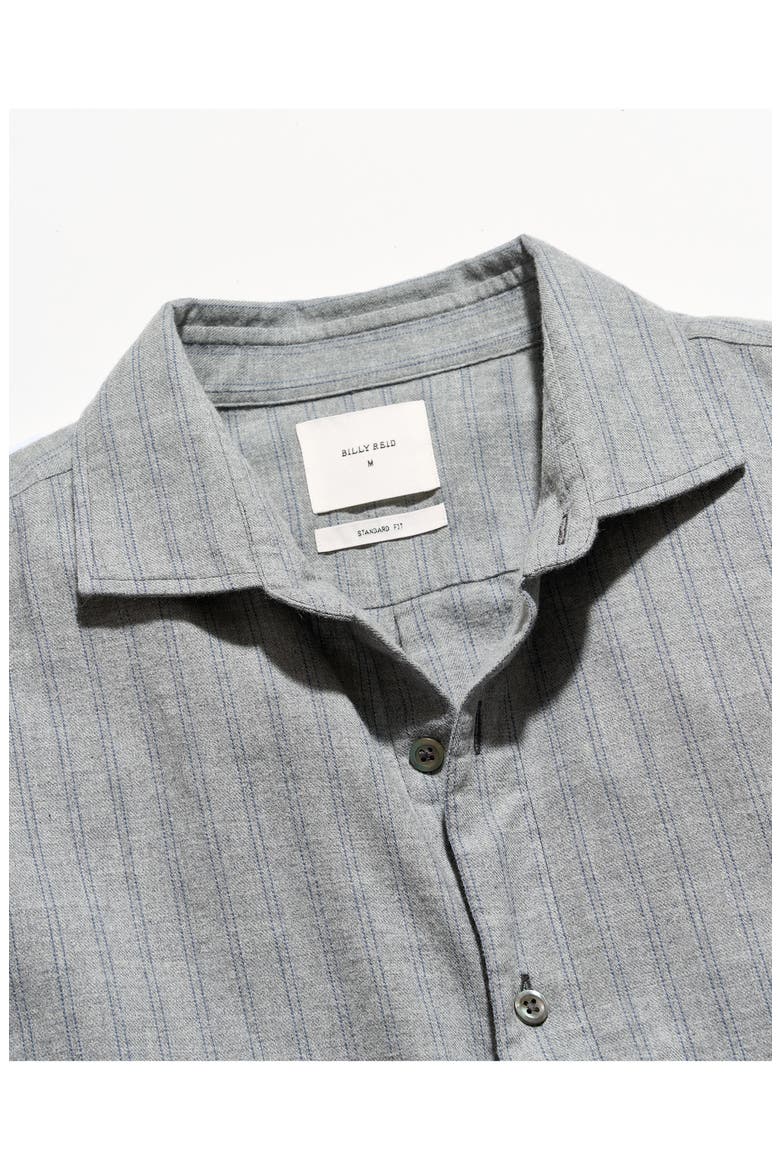 Melange Striped Cotton Sport Shirt, Alternate, color, GREY