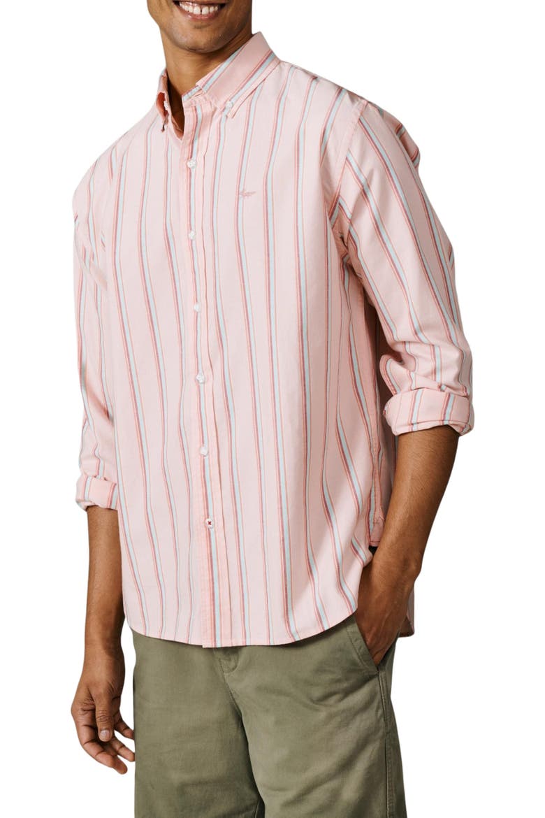 Walesby Lightweight Relaxed Oxford Shirt, Alternate, color, Coral Stripe