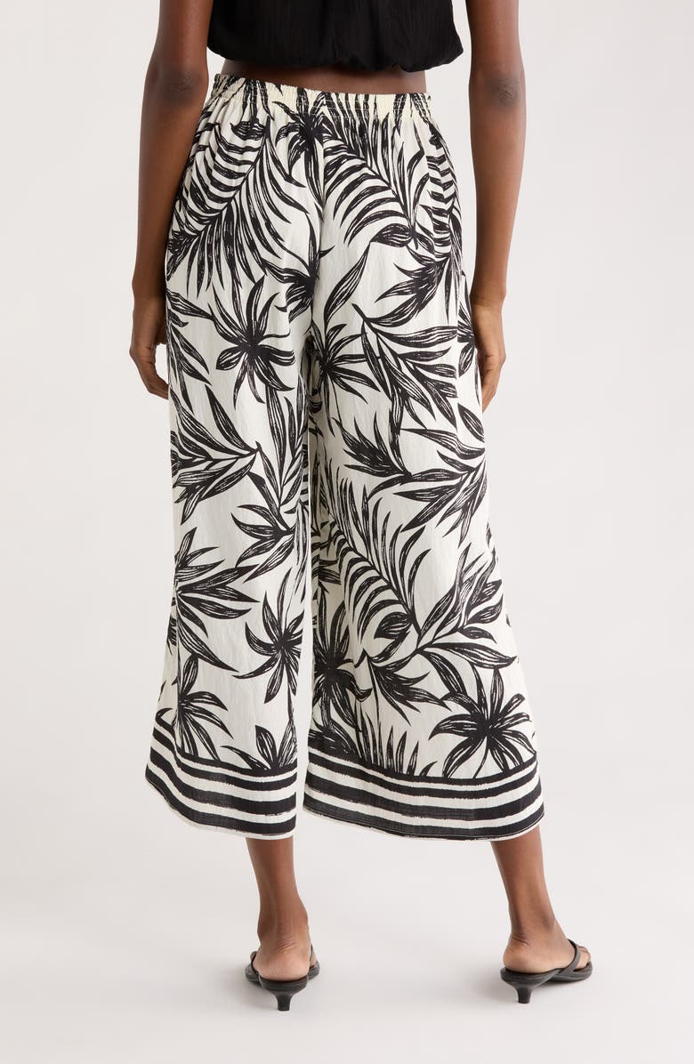 MELLODAY Print Wide Leg Pants, Alternate, color, Black White