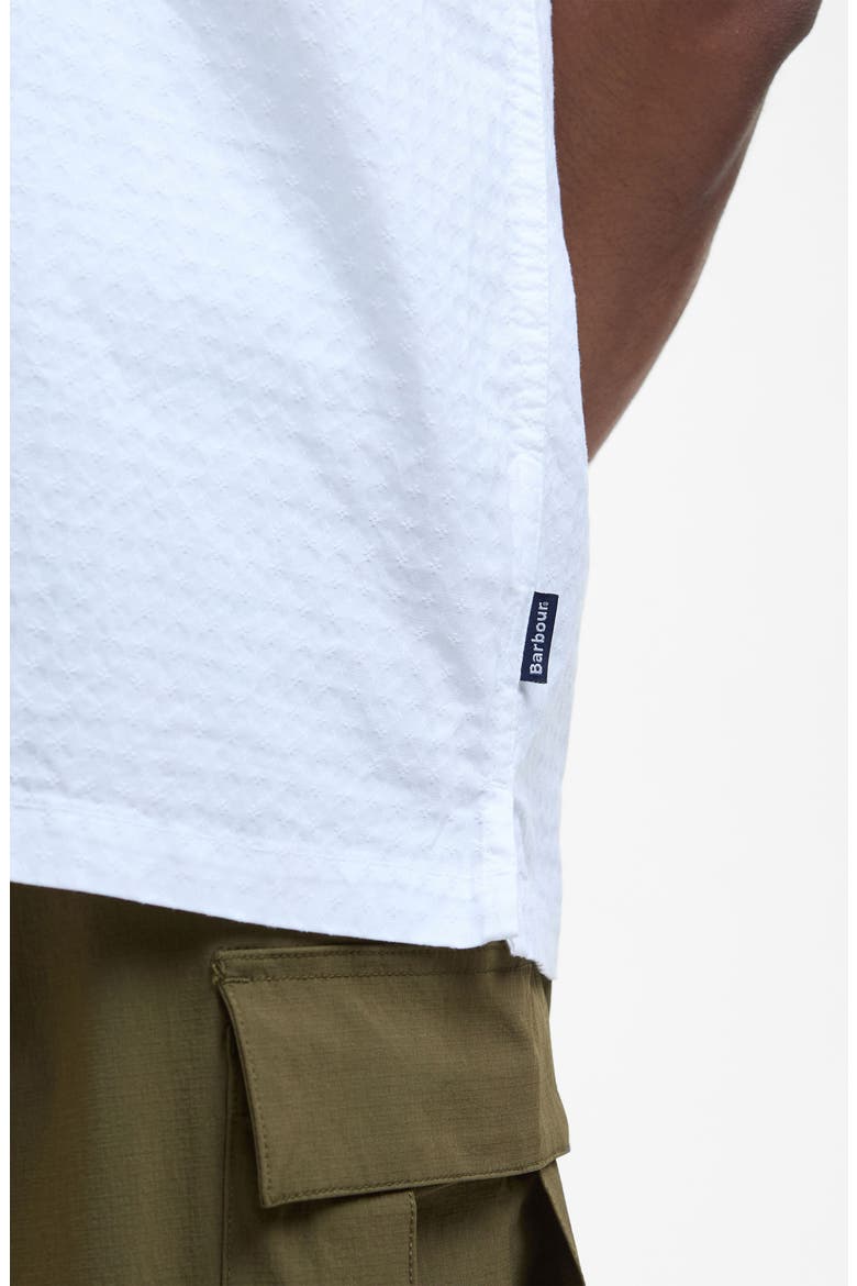 Irvine Seersucked Stretch Cotton Camp Shirt, Alternate, color, WHITE