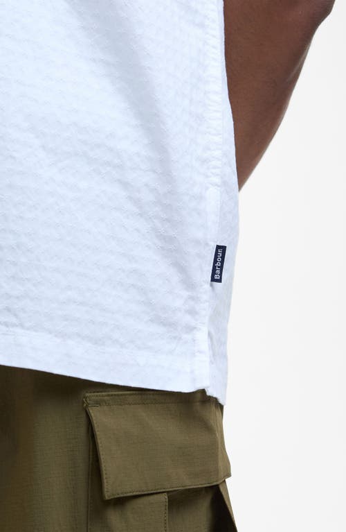 Barbour Irvine Seersucked Stretch Cotton Camp Shirt In White