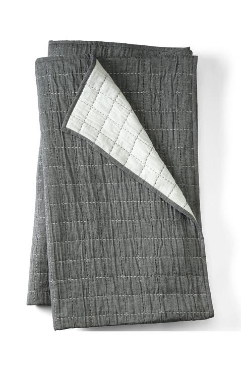 Essential Cotton Windowpane Reversible Bed Blanket
