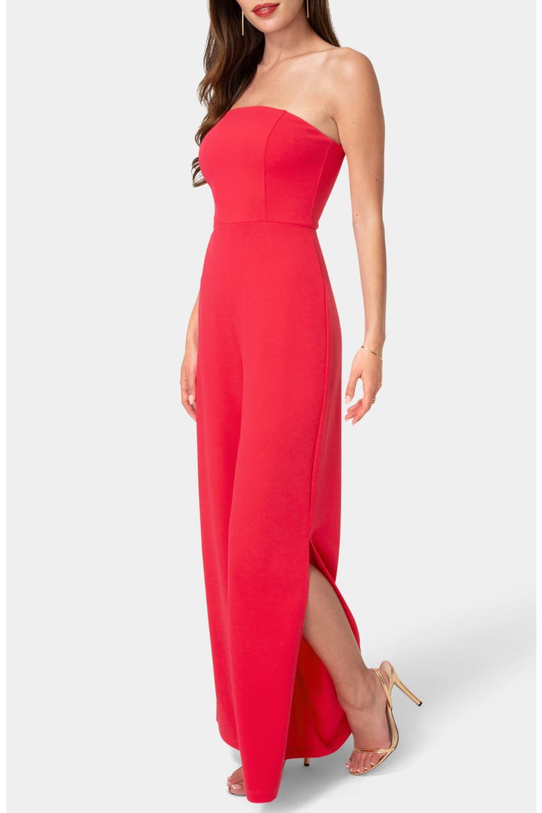 Strapless A-Line Jumpsuit, Alternate, color, FUCHSIA