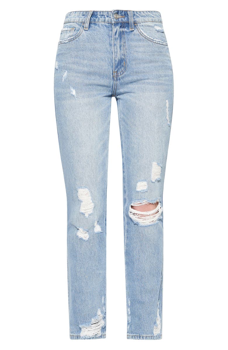 Bayeas Christine High Waist Distressed Straight Leg Jeans, Alternate, color, 