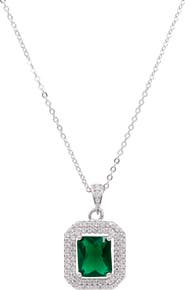 SAVVY CIE JEWELS Double Halo Pendant Necklace
