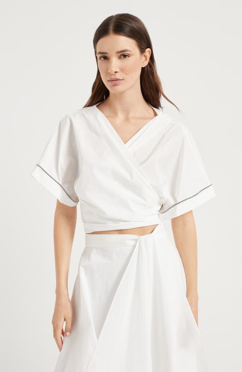 Brunello Cucinelli Top With Monili In White