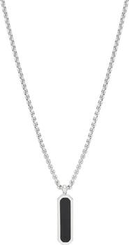 Estella Bartlett Men's Black Onyx Tag Pendant Necklace