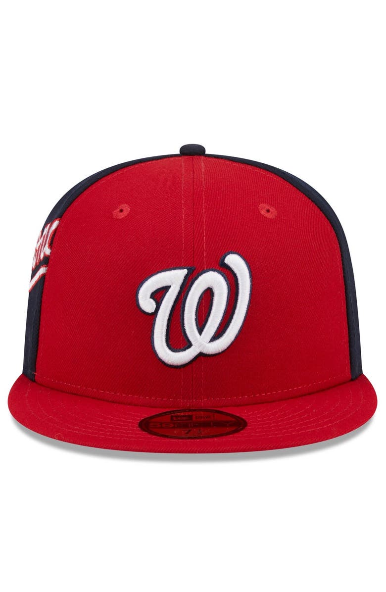 New Era Men's New Era Red/Navy Washington Nationals Gameday Sideswipe 59FIFTY Fitted Hat, Alternate, color, 