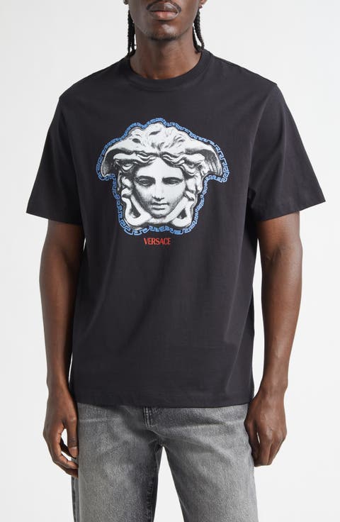 La Greca Medusa Cotton Jersey Graphic T-Shirt