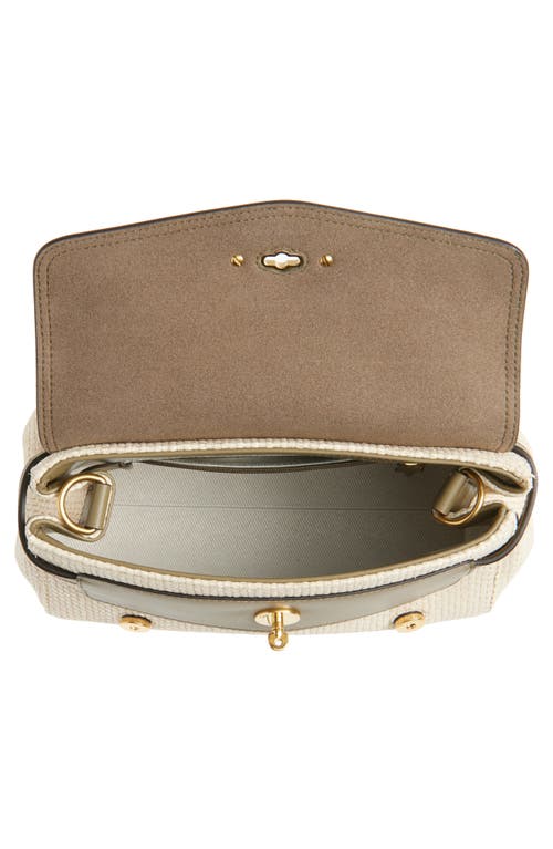 Mulberry Mini Alexa Raffia & Leather Satchel In Linen Green/natural