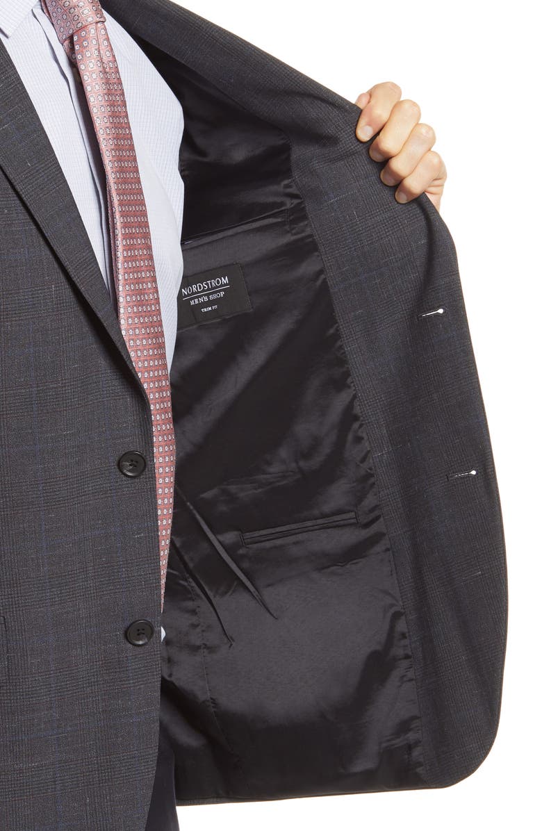 Nordstrom Trim Fit Glen Plaid Slub Wool Blend Sport Coat, Alternate, color, 