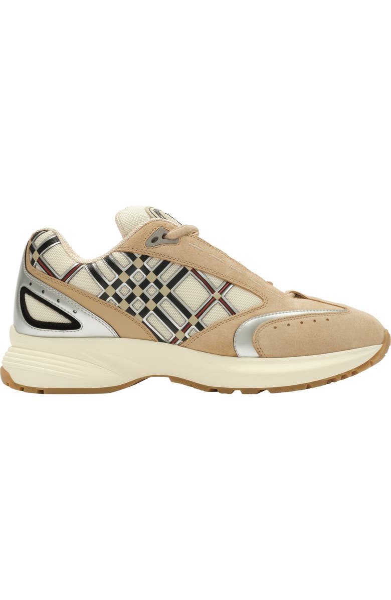Burberry Nylon, Suede and Leather Eclipse Sneakers, Main, color, Flax Beige/Silver