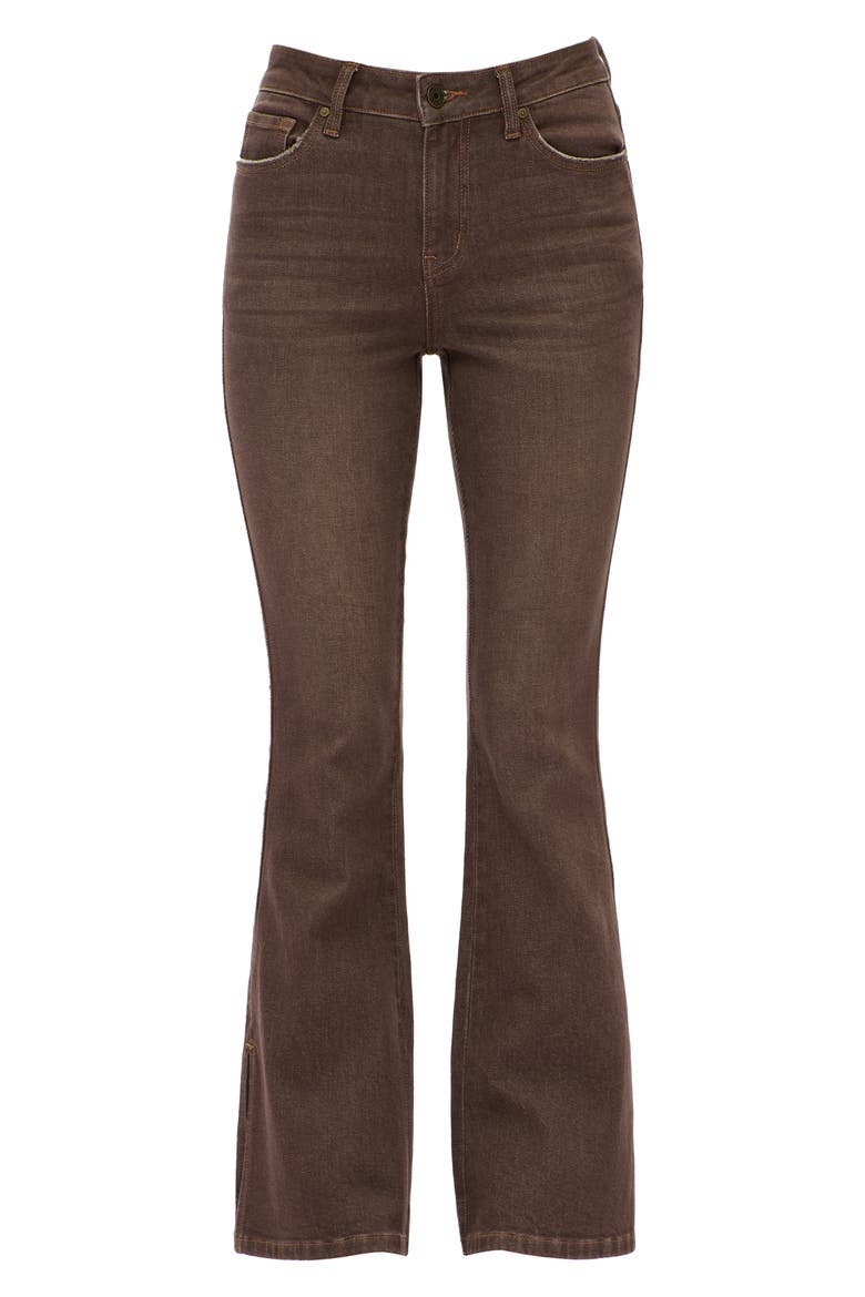 High Waist Flare Jeans, Alternate, color, DARK KHAKI