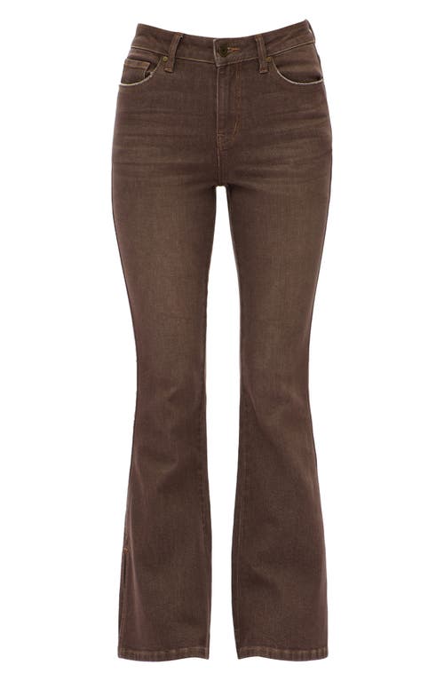 Bayeas High Waist Flare Jeans In Brown