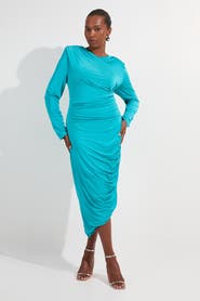 Karen Millen Long Sleeve Ruched Maxi Dress
