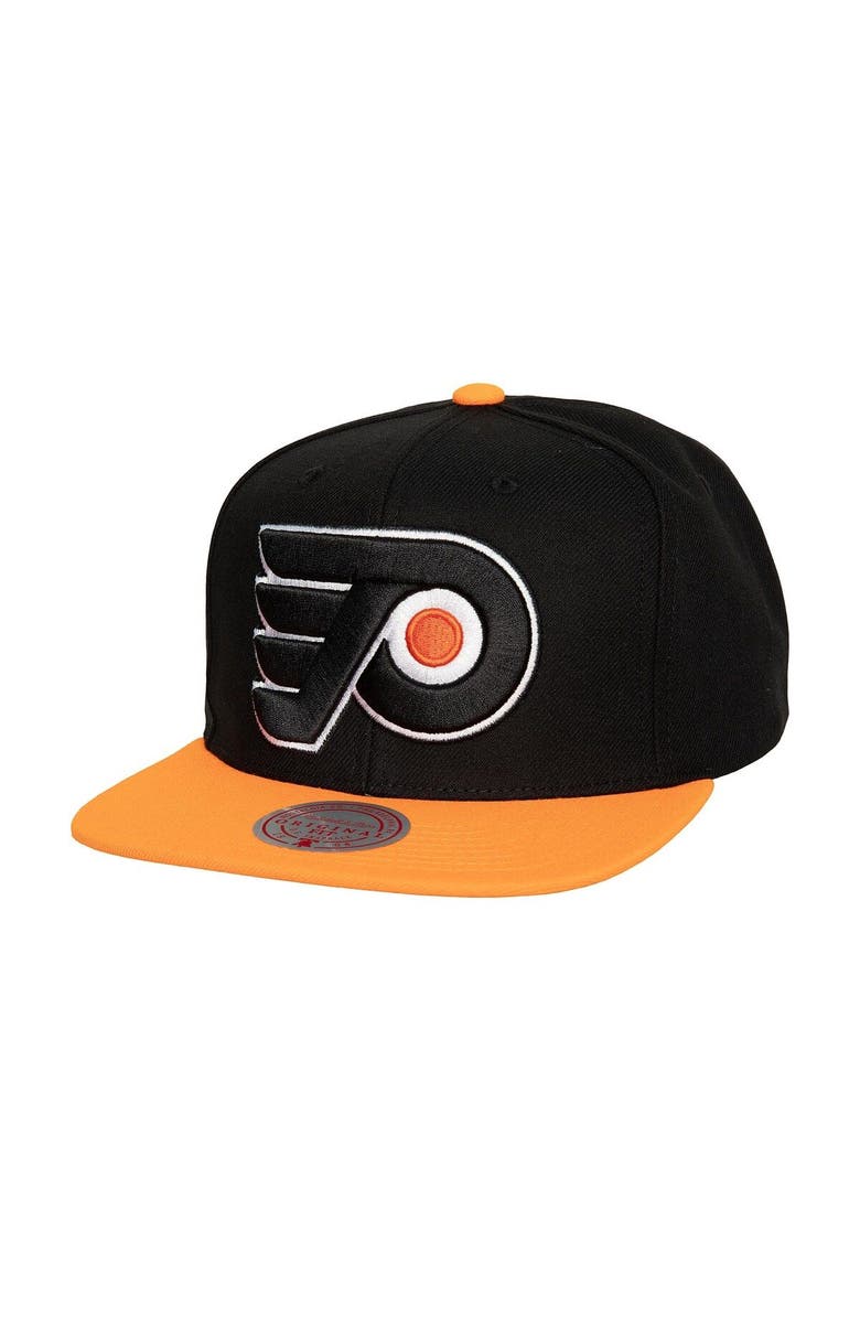 Mitchell & Ness Men's Mitchell & Ness Black Philadelphia Flyers Core Team Ground 2.0 Snapback Hat, Main, color, Black