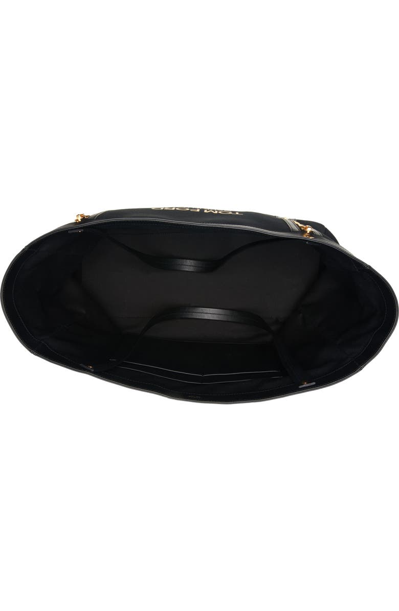 TOM FORD Zip Front Textured Canvas & Leather Tote, Alternate, color,