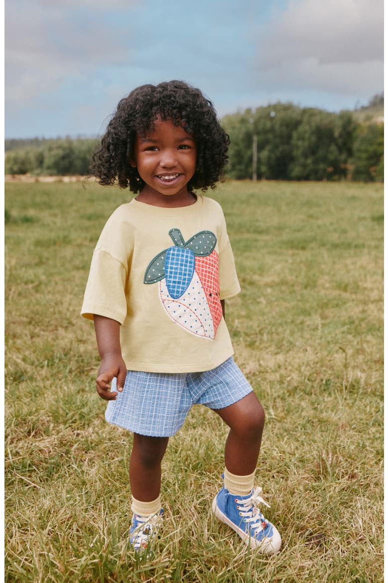 Kids' Strawberry Graphic T-Shirt & Shorts Set, Alternate, color, YELLOW