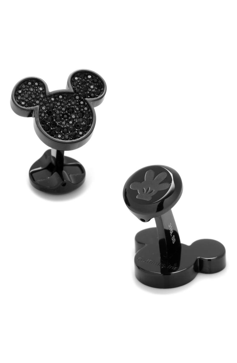 Cufflinks, Inc. x Disney Mickey Crystal Cuff Links, Alternate, color, Black
