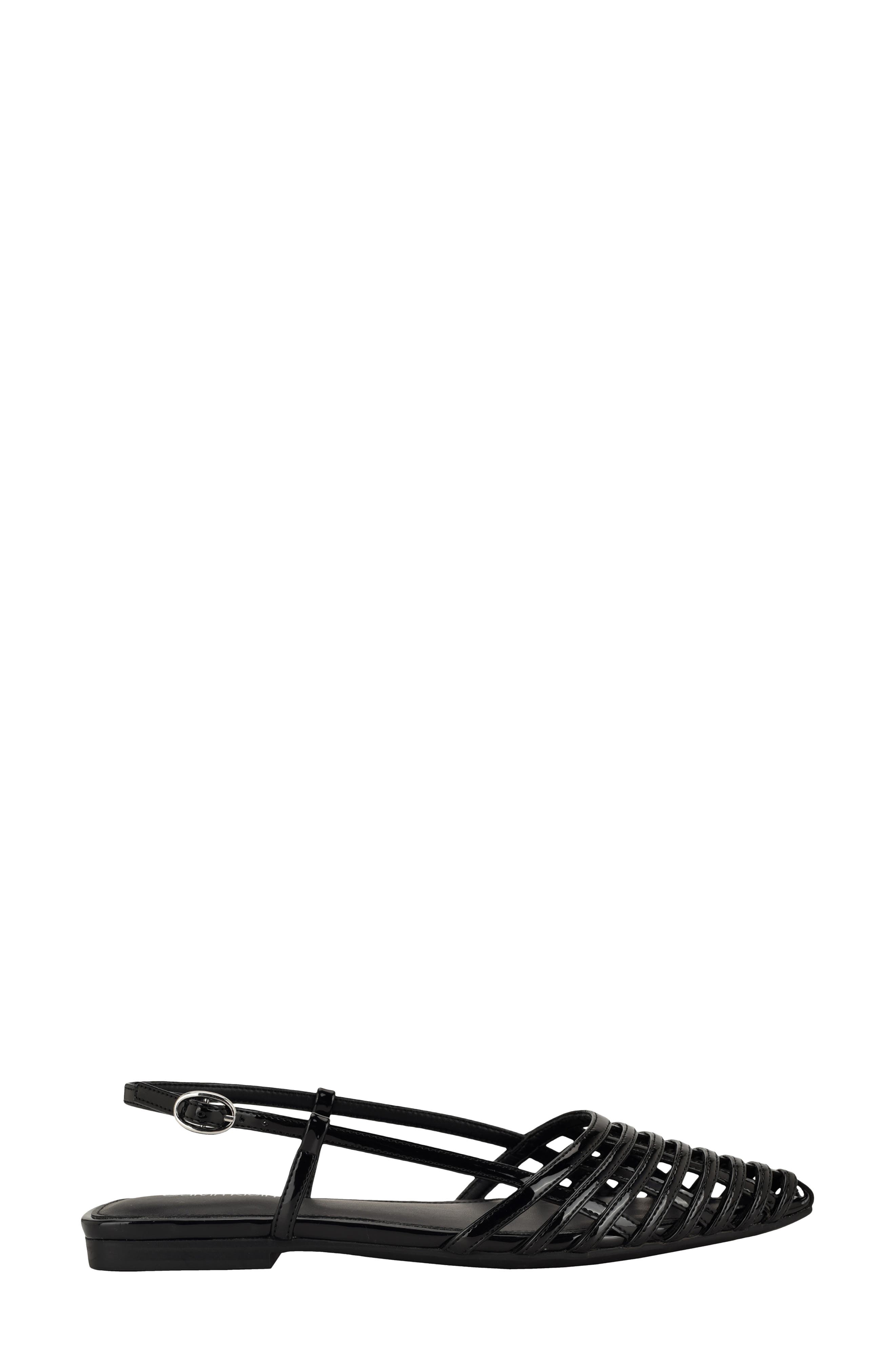 Calvin Klein Glessia Slingback Flat, Alternate, color, Black