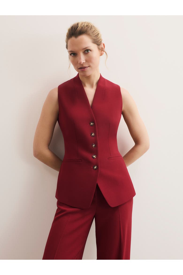Clever Crepe Hartley Waistcoat, Main, color, Red
