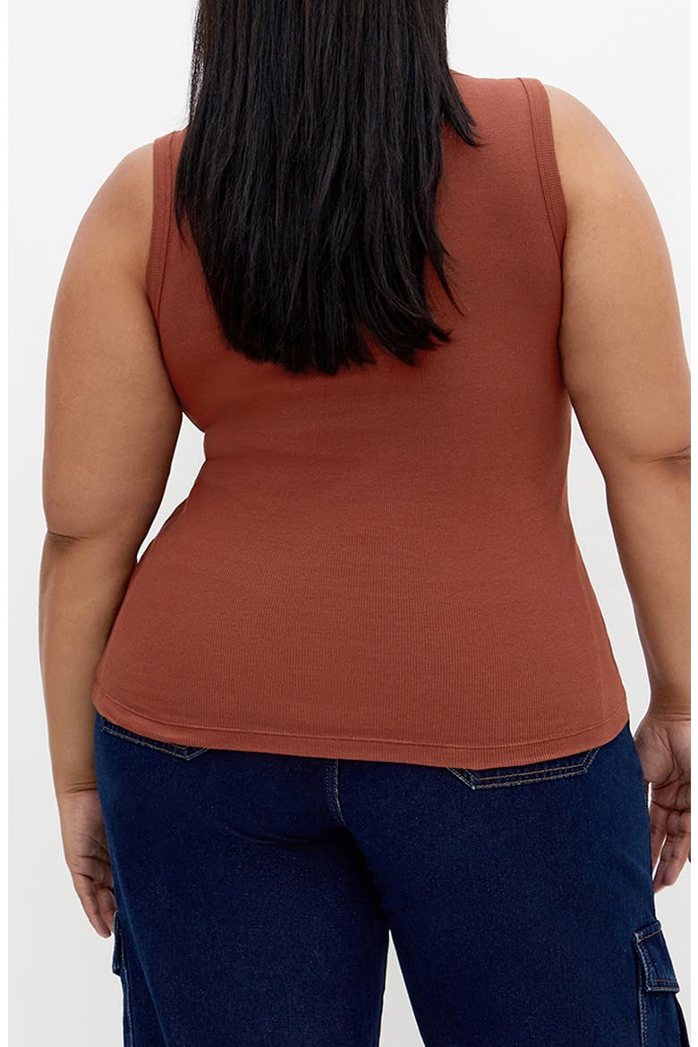 Lana Stretch Cotton Rib Tank, Alternate, color, GINGER