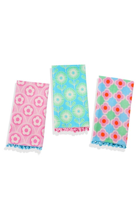 Retro Pop Floral Set of 3 Kitchen Towels