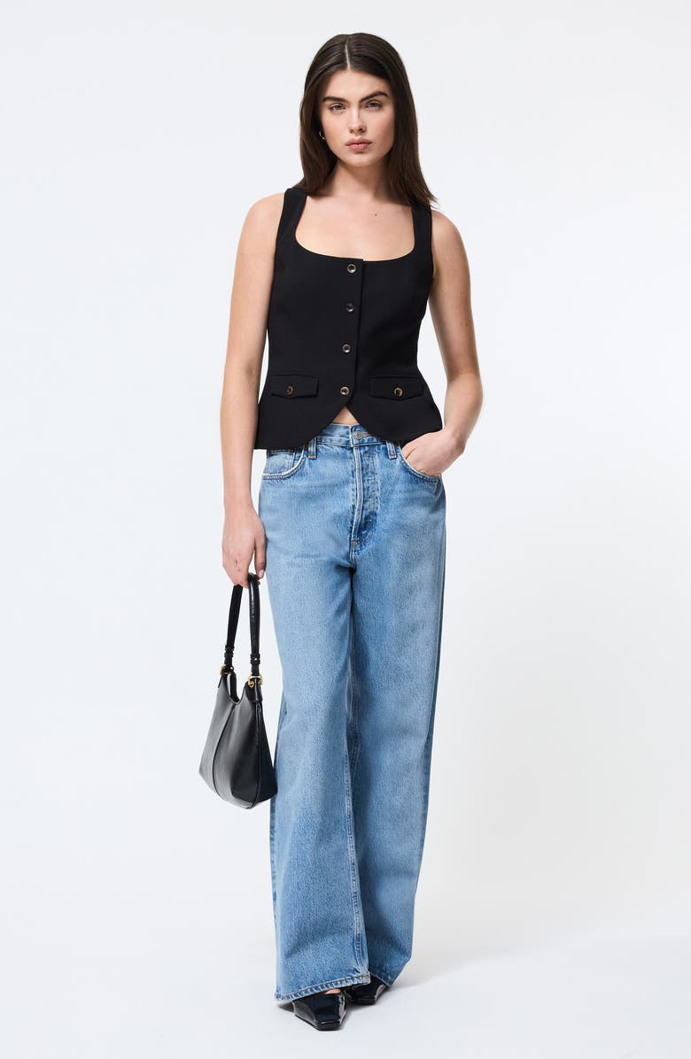 French Connection Azra Twill Vest, Alternate, color, Black