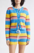 POSSE Tammy Striped Cotton Cardigan
