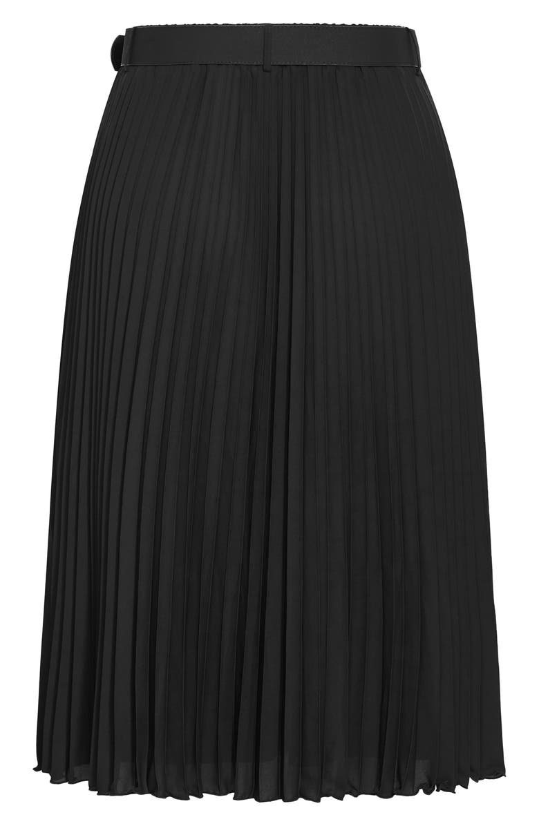 City Chic Petra Pleated Skirt, Alternate, color, Black
