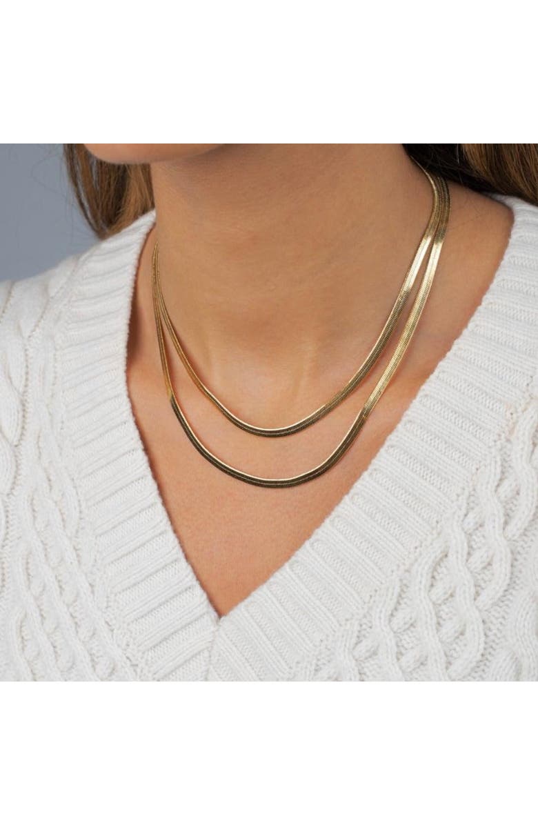 BY ADINA EDEN Herringbone Chain Necklace, Alternate, color, Gold - 18 Inch