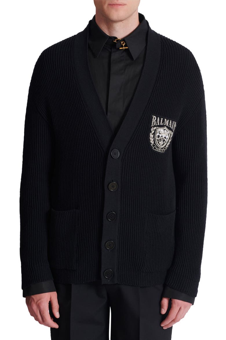 Cotton tube-knit cardigan, Alternate, color, black