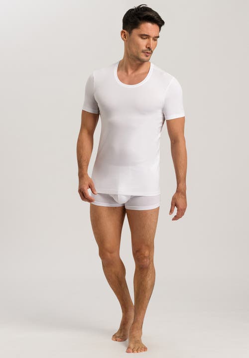 Hanro Cotton Superior Cotton Crew Neck T-shirt In White