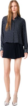 maje Patterned rhinestone shirt