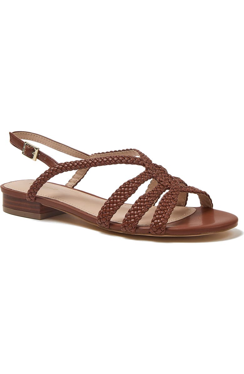 Lands' End Pasadena Braided Sandals, Main, color, Cognac