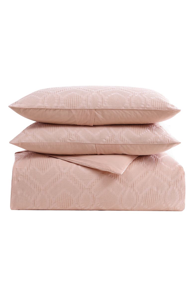 Tommy Bahama King Textured Waffle Comforter & Shams Set, Main, color, Desert Sunset Orange