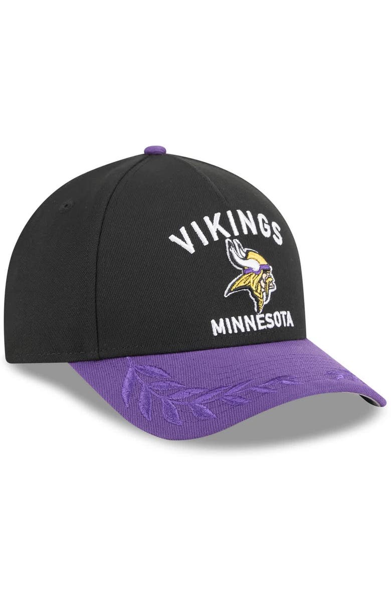 New Era Men's New Era Black/Purple Minnesota Vikings 2025 NFL Draft 9FORTY A-Frame M-Crown Adjustable Hat, Alternate, color, Black