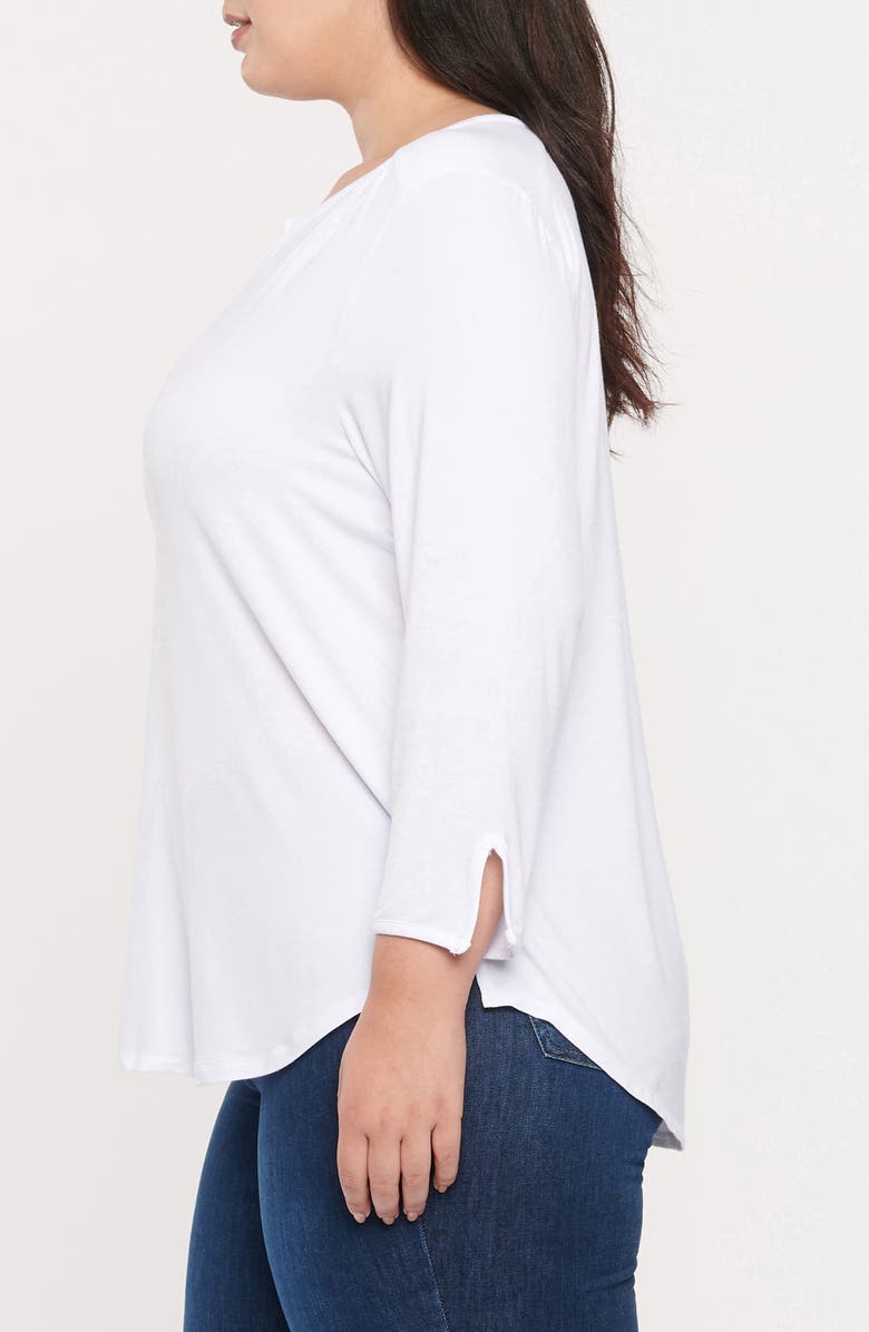 NYDJ Perfect Long Sleeve Top, Alternate, color, Optic White