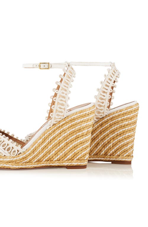 Aquazzura Round Toe Wedges Ankle Strap In White
