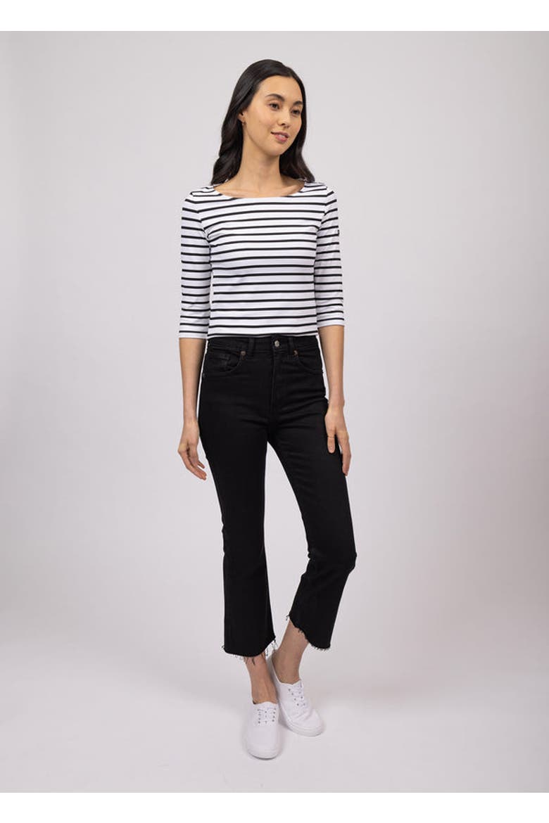 GARDE-COTE III - UV Fabric Breton Striped Top, Alternate, color, white/black